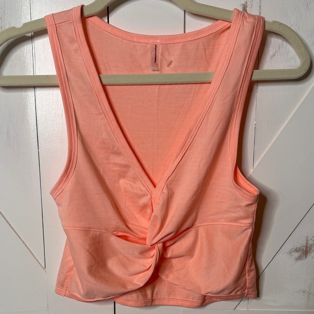 FP Movement Free People Peach Twist Front Tank Revolve